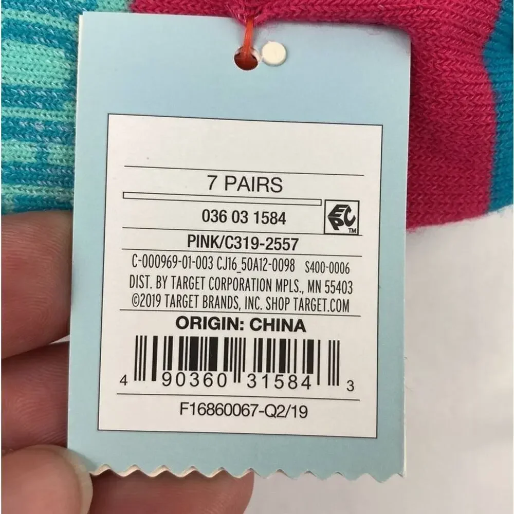 Cat & Jack Girl's 7 Pack No Show Emoji Socks Sizes S 5 1/2- 8 1/2 shoe size Todd